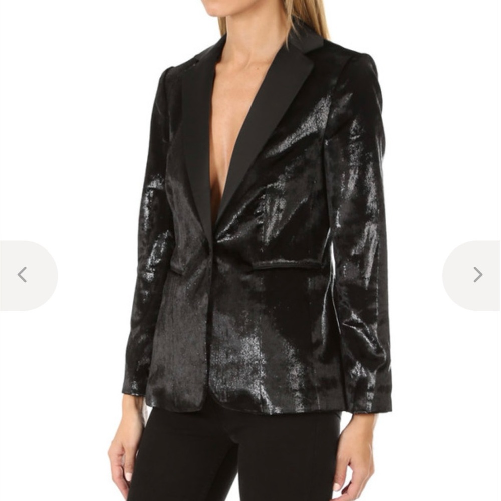 Frame velvet tux jacket with lurex thread woman’s size 10 worn once